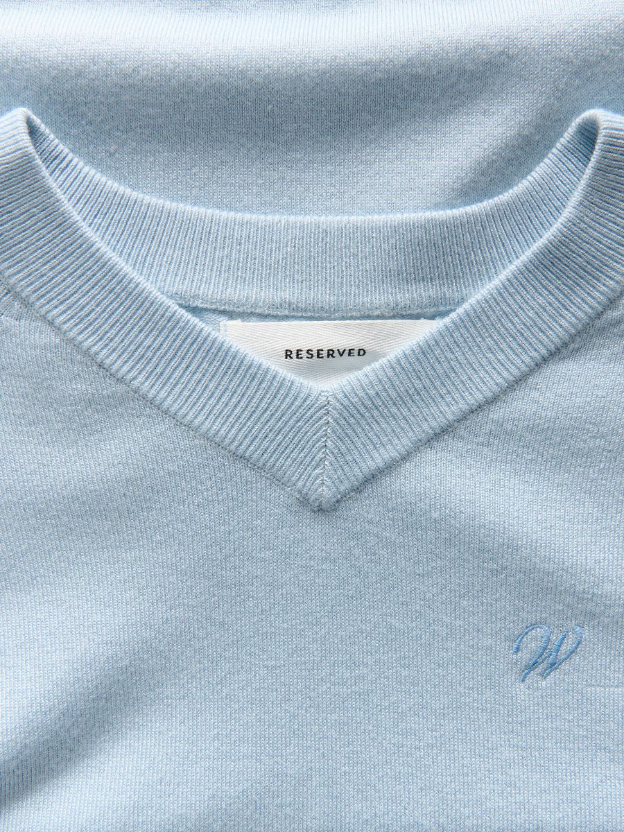 Plain viscose rich jumper - pale blue - RESERVED - 3