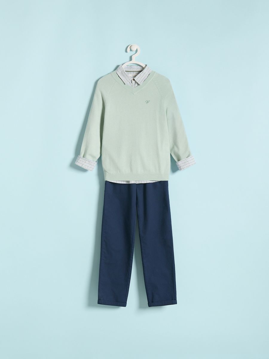 Plain viscose rich jumper - pale green - RESERVED - 3