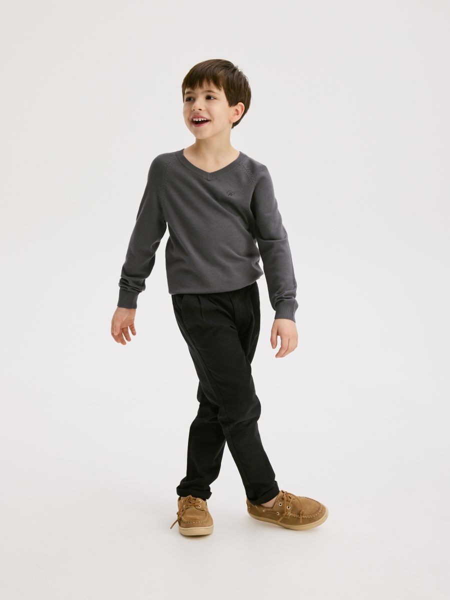 Plain viscose rich jumper - dark grey - RESERVED - 3