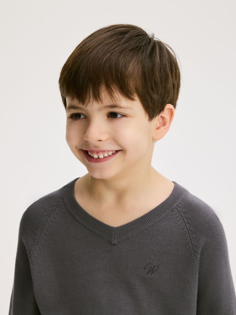 Plain viscose rich jumper - dark grey - RESERVED - 5