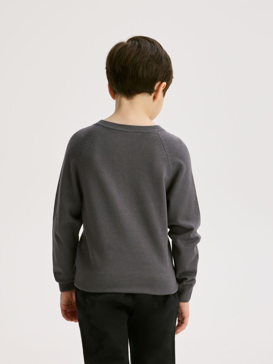 Plain viscose rich jumper - dark grey - RESERVED - 6