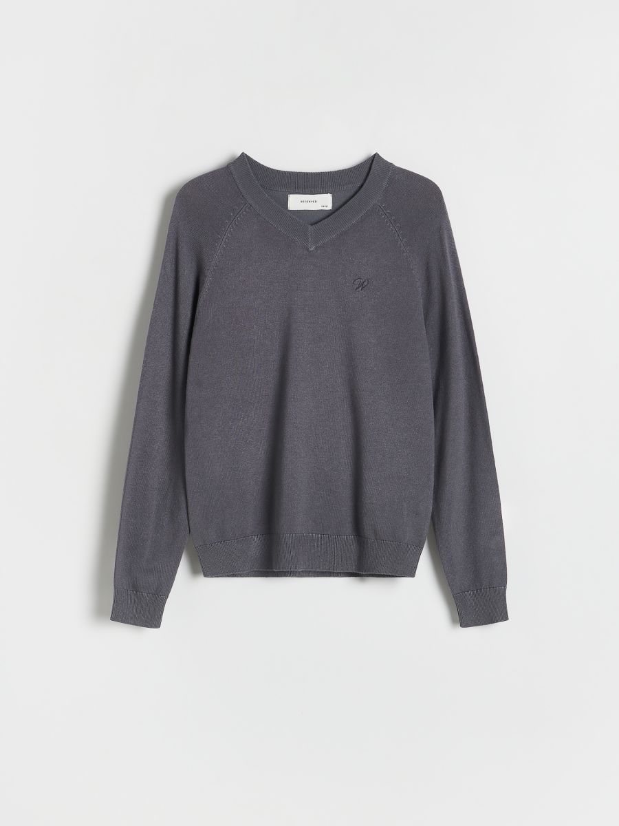 Plain viscose rich jumper - dark grey - RESERVED - 2