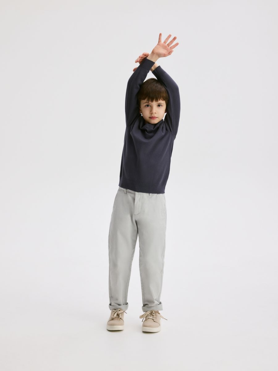 Plain viscose rich jumper - steel blue - RESERVED - 4
