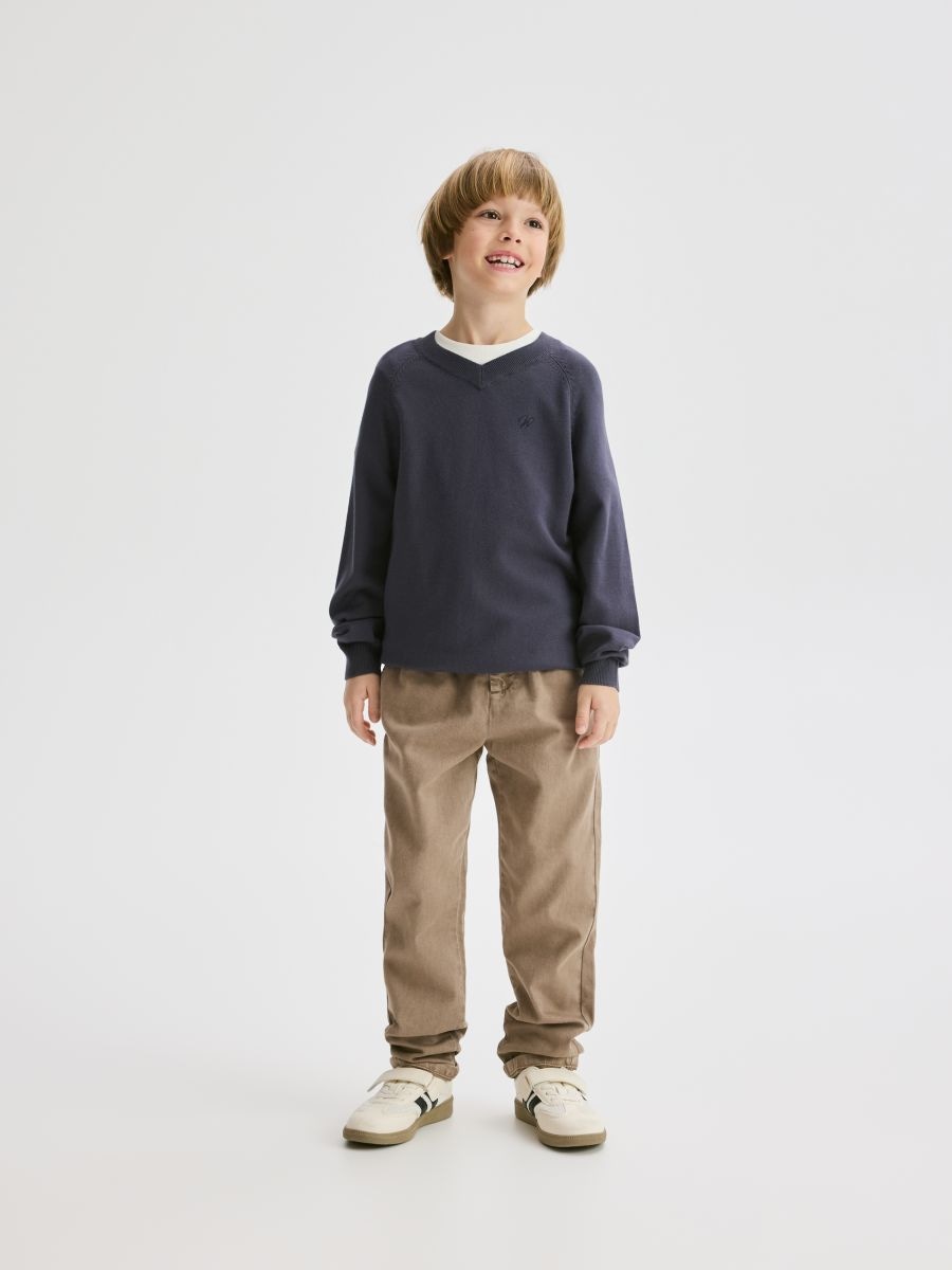 Plain viscose rich jumper - steel blue - RESERVED - 7