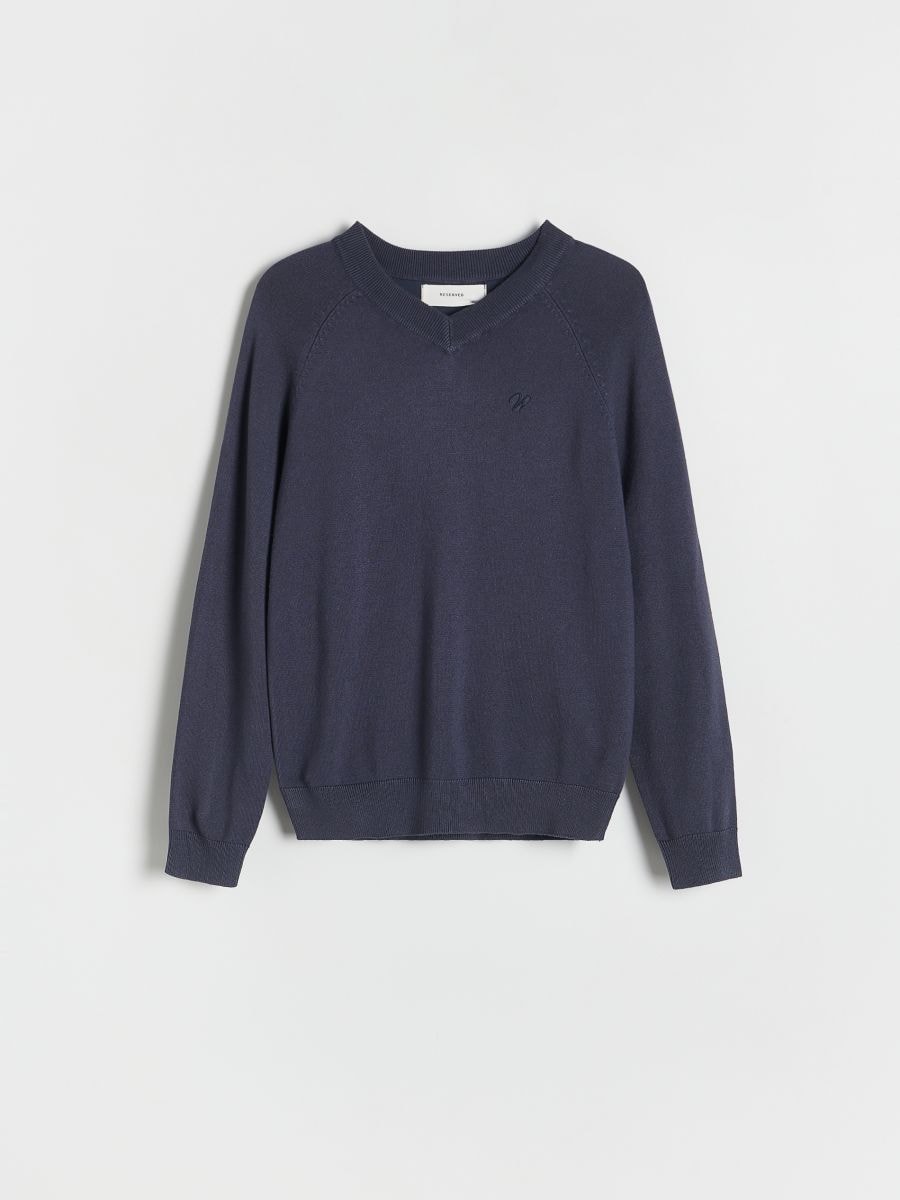 Plain viscose rich jumper - steel blue - RESERVED - 2