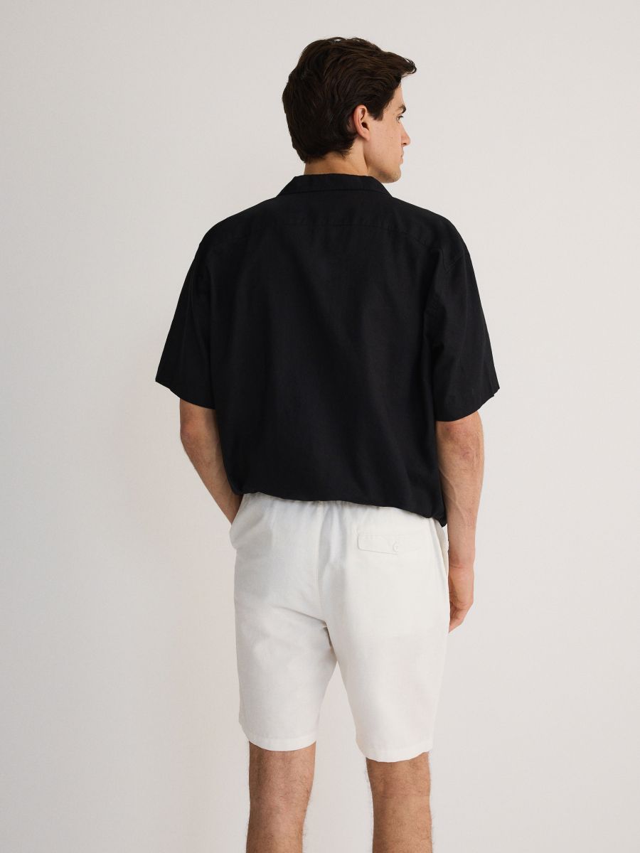 Regular shorts with linen blend - white - RESERVED - 3