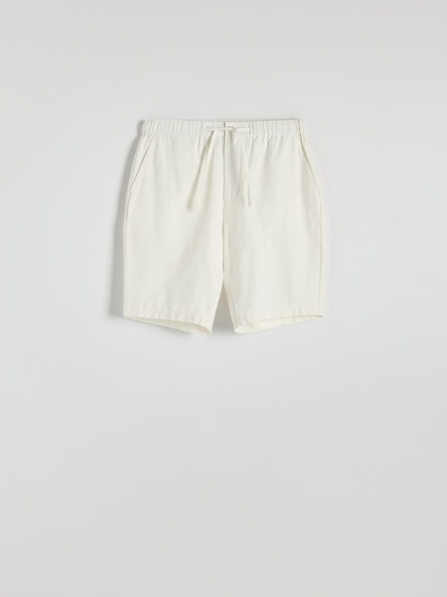 Regular shorts with linen blend - white - RESERVED - 4