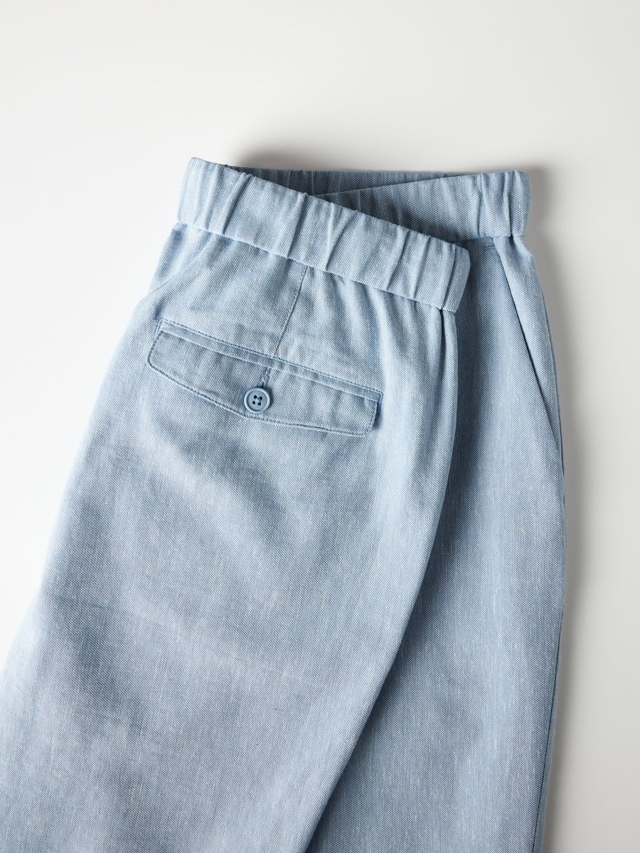 Regular shorts with linen blend - pale blue - RESERVED - 2
