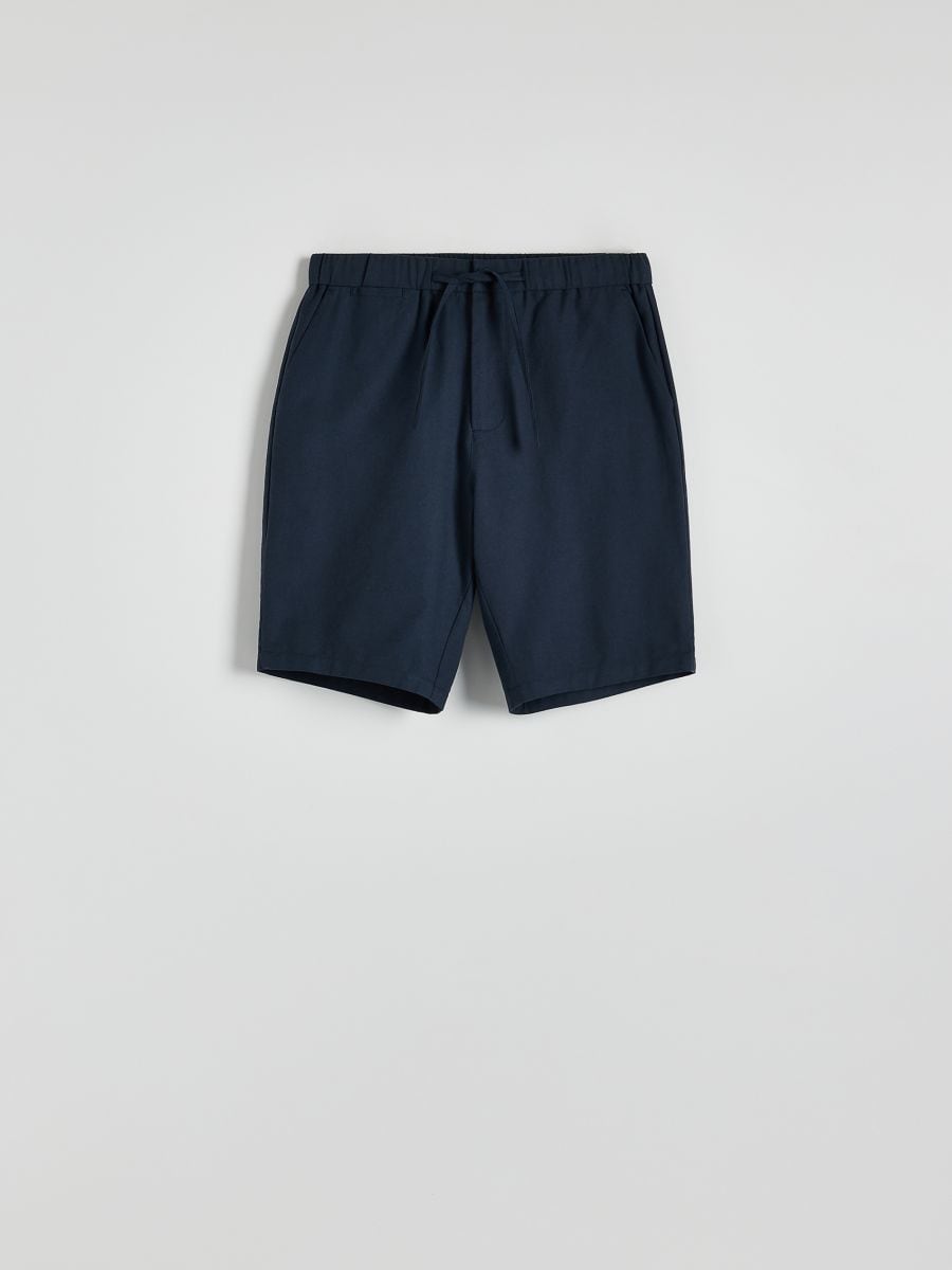 Regular shorts with linen blend - indigo - RESERVED - 4