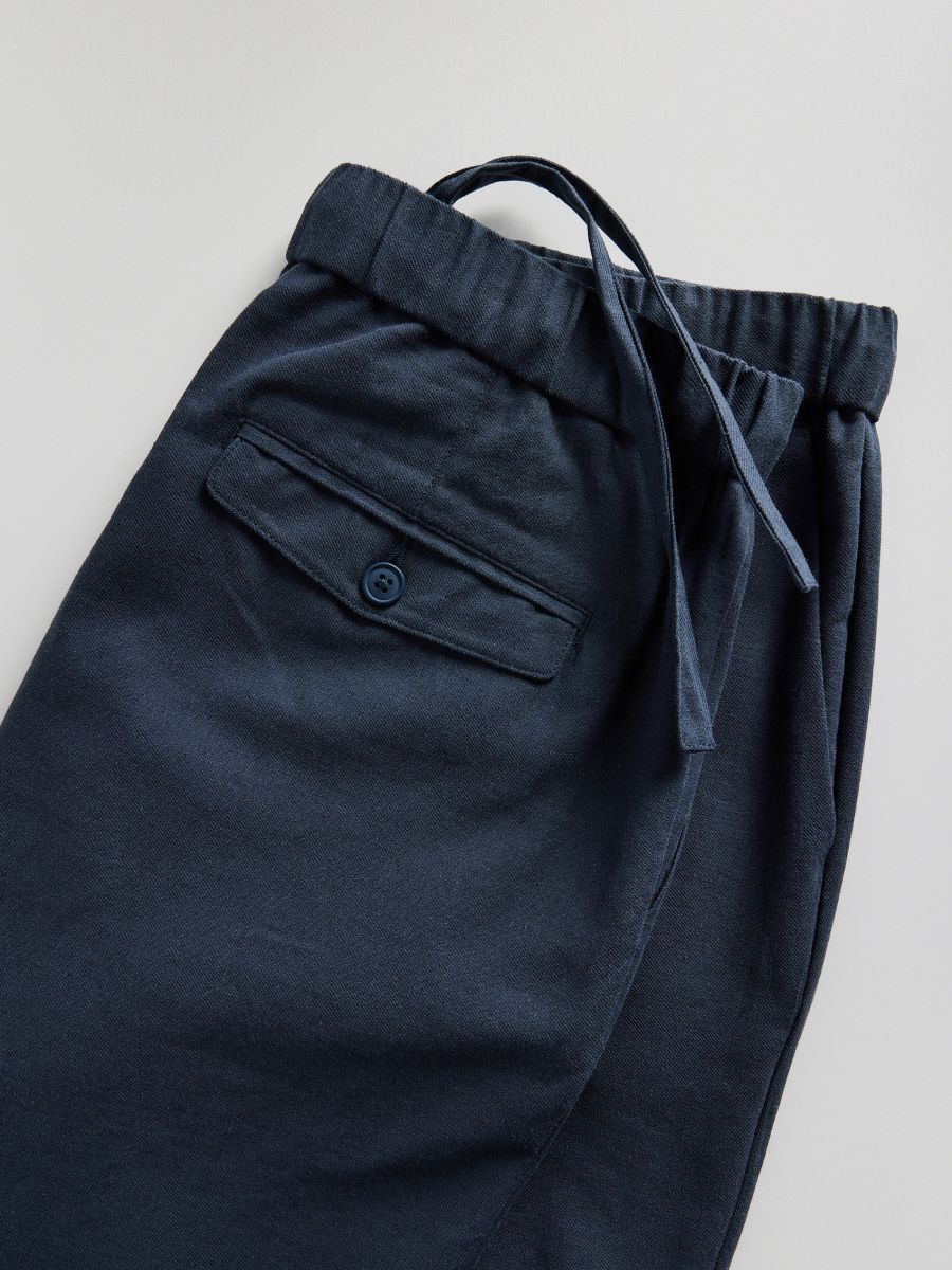 Regular shorts with linen blend - indigo - RESERVED - 2