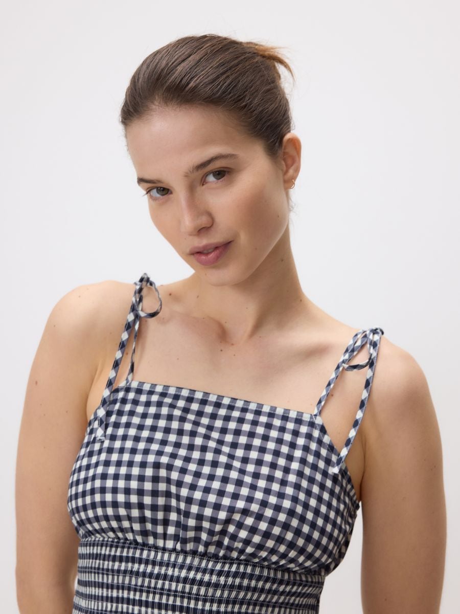 Blouse with vichy check - navy - RESERVED - 6