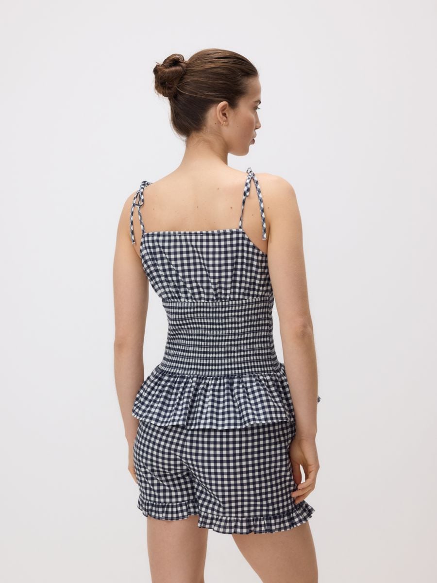 Blouse with vichy check - navy - RESERVED - 8