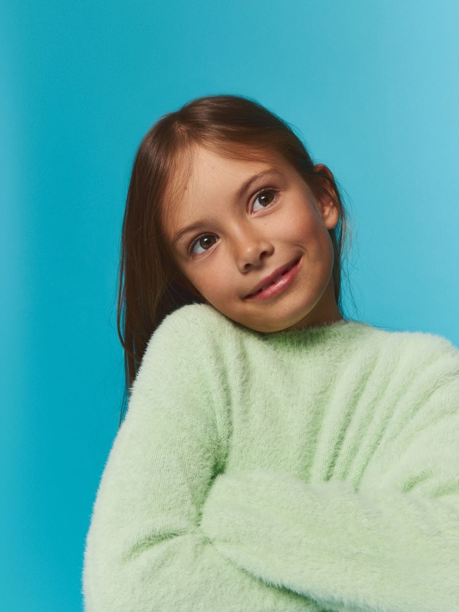 Fluffy jumper - pale green - RESERVED