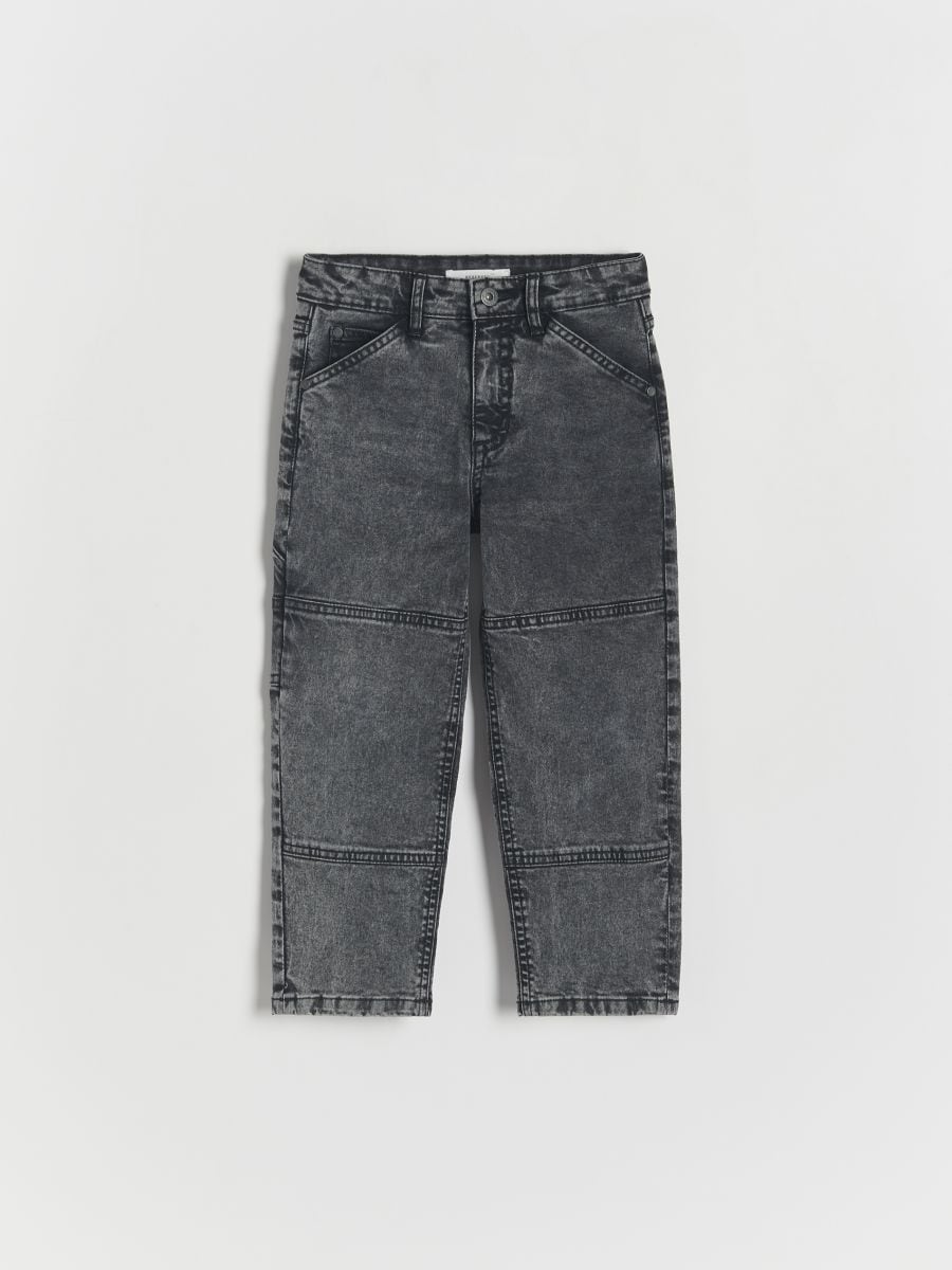Elastiske wide leg-jeans - light grey - RESERVED