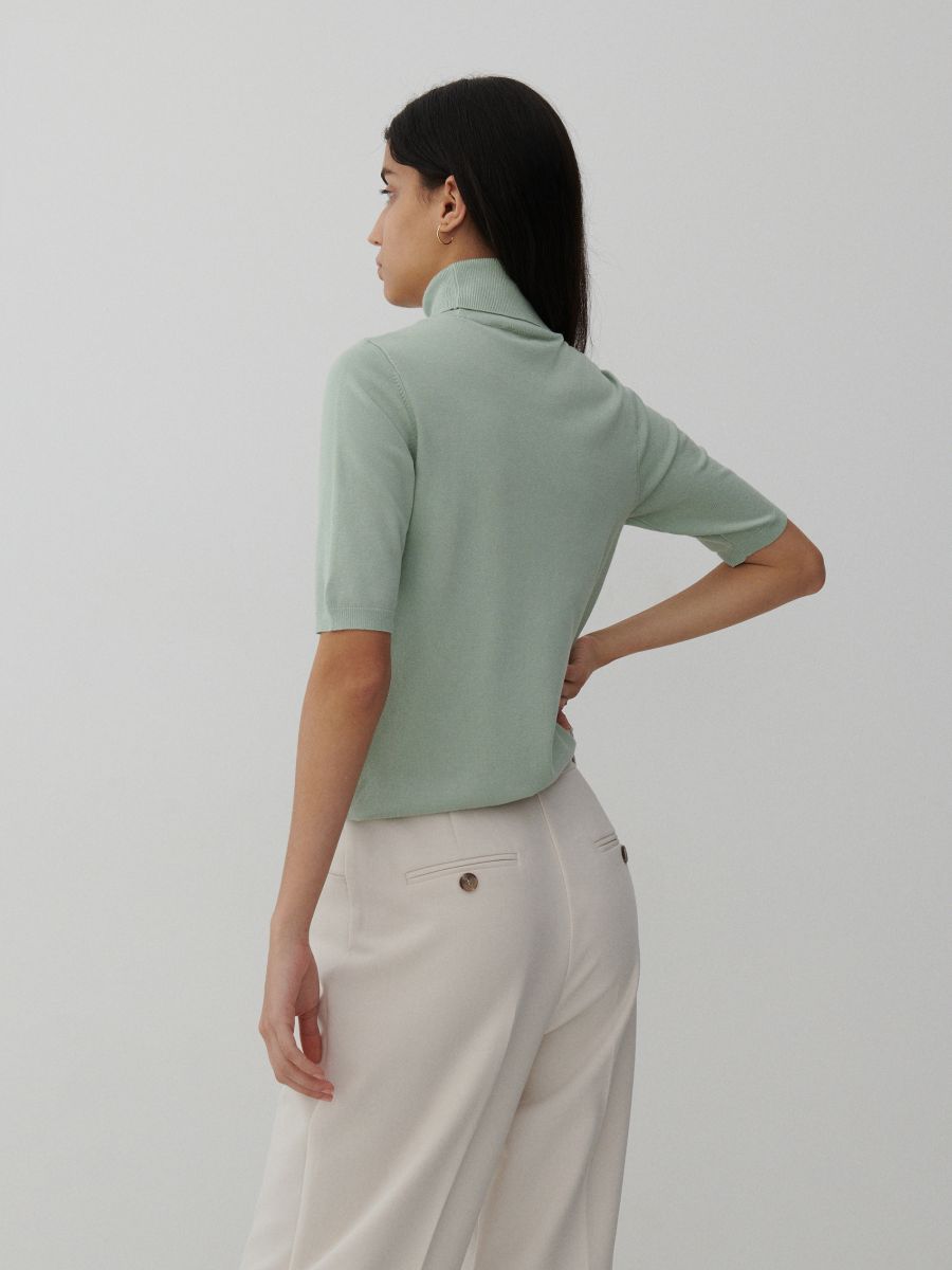 Short sleeve turtleneck - mint green - RESERVED - 3