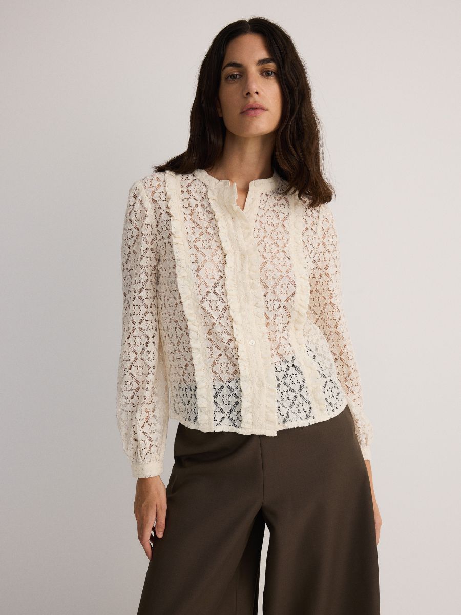 LADIES` BLOUSE - krémová - RESERVED