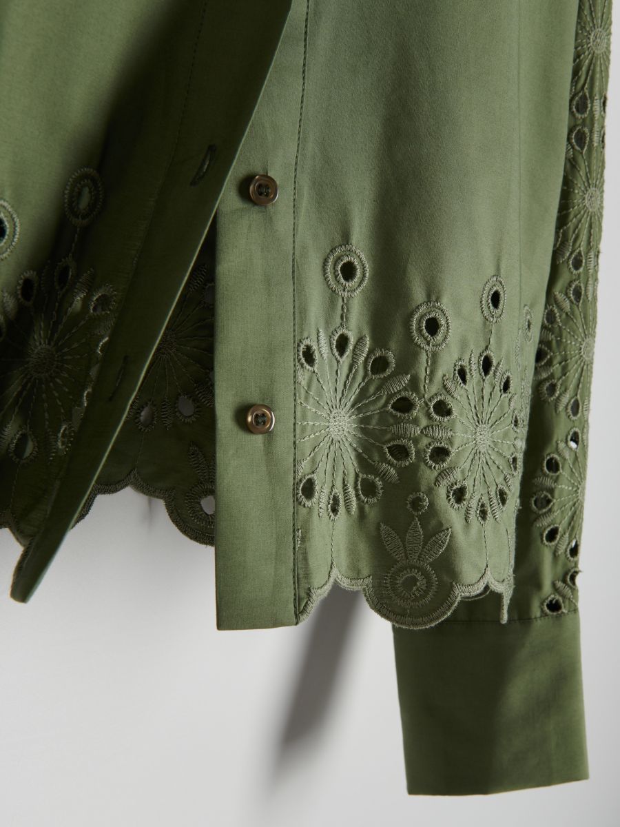 Shirt with openwork inserts - green - RESERVED - 6