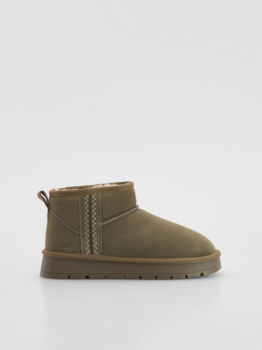 Suede snow boots - olive - RESERVED