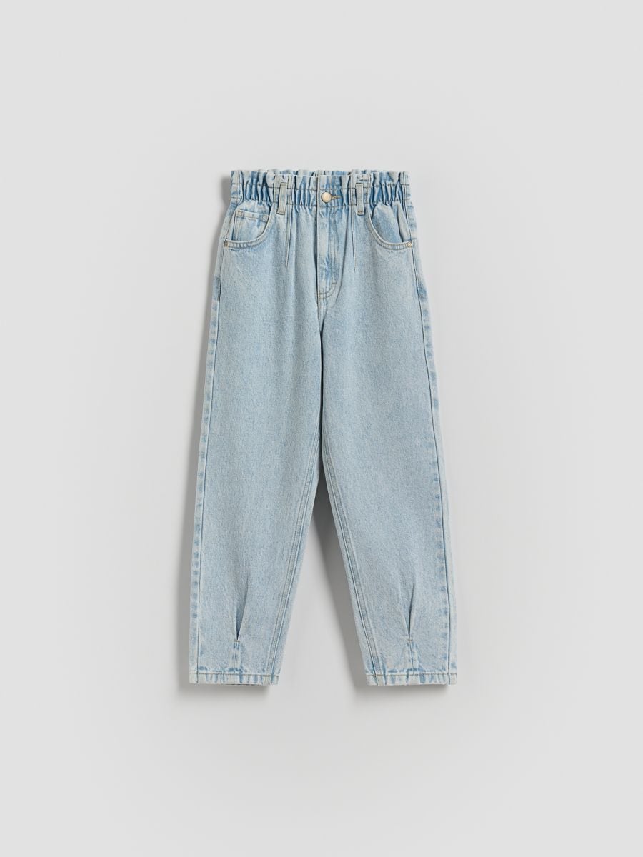 Jeansy baggy high waist - niebieski - RESERVED