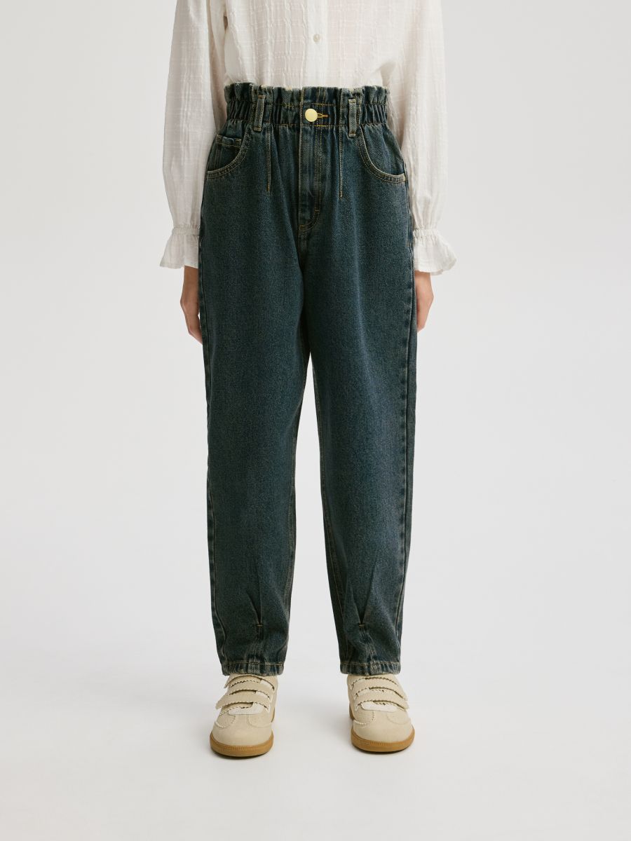 Paperbag jeans - navy - RESERVED