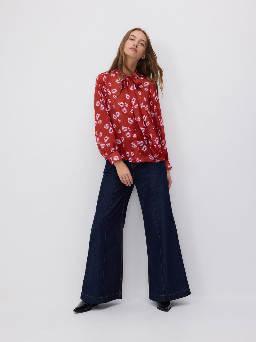 Bluse mit dekorativem Bindedetail - bunt - RESERVED - 6
