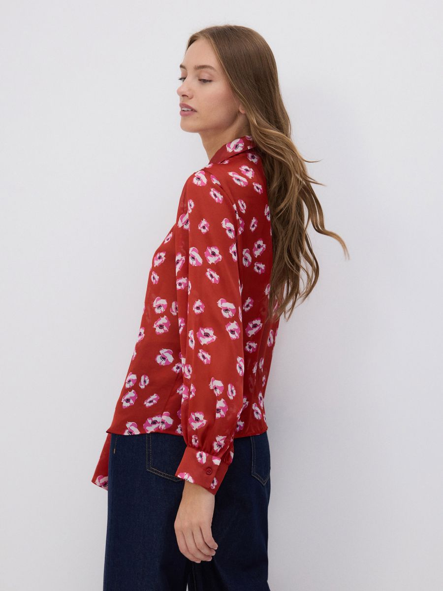 Bluse mit dekorativem Bindedetail - bunt - RESERVED - 3