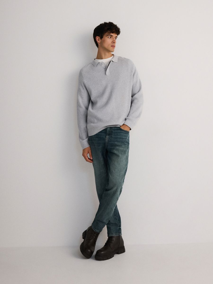 Polo jumper - light grey - RESERVED