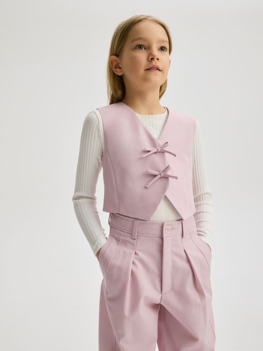 Smart trousers with viscose blend - pink - RESERVED - 4