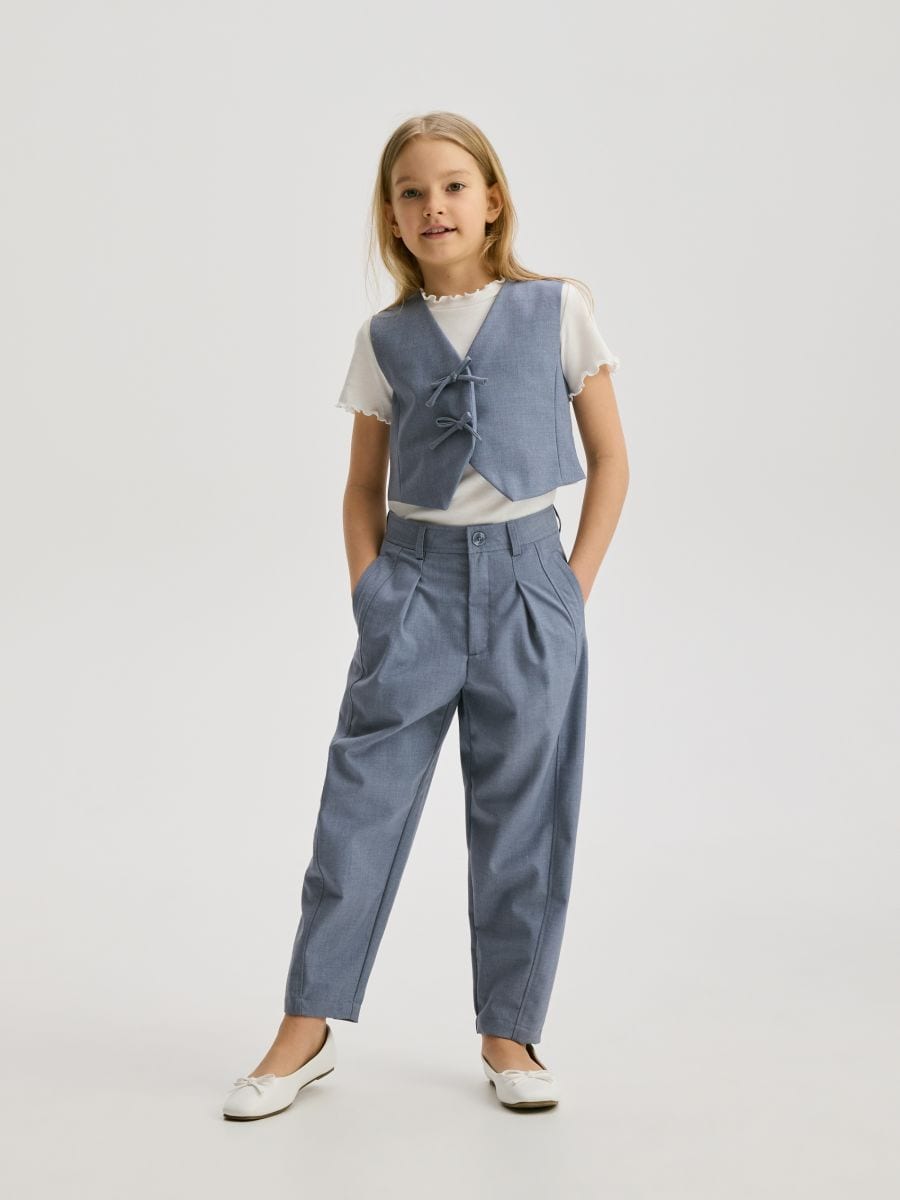 Smart trousers with viscose blend - light blue - RESERVED - 2