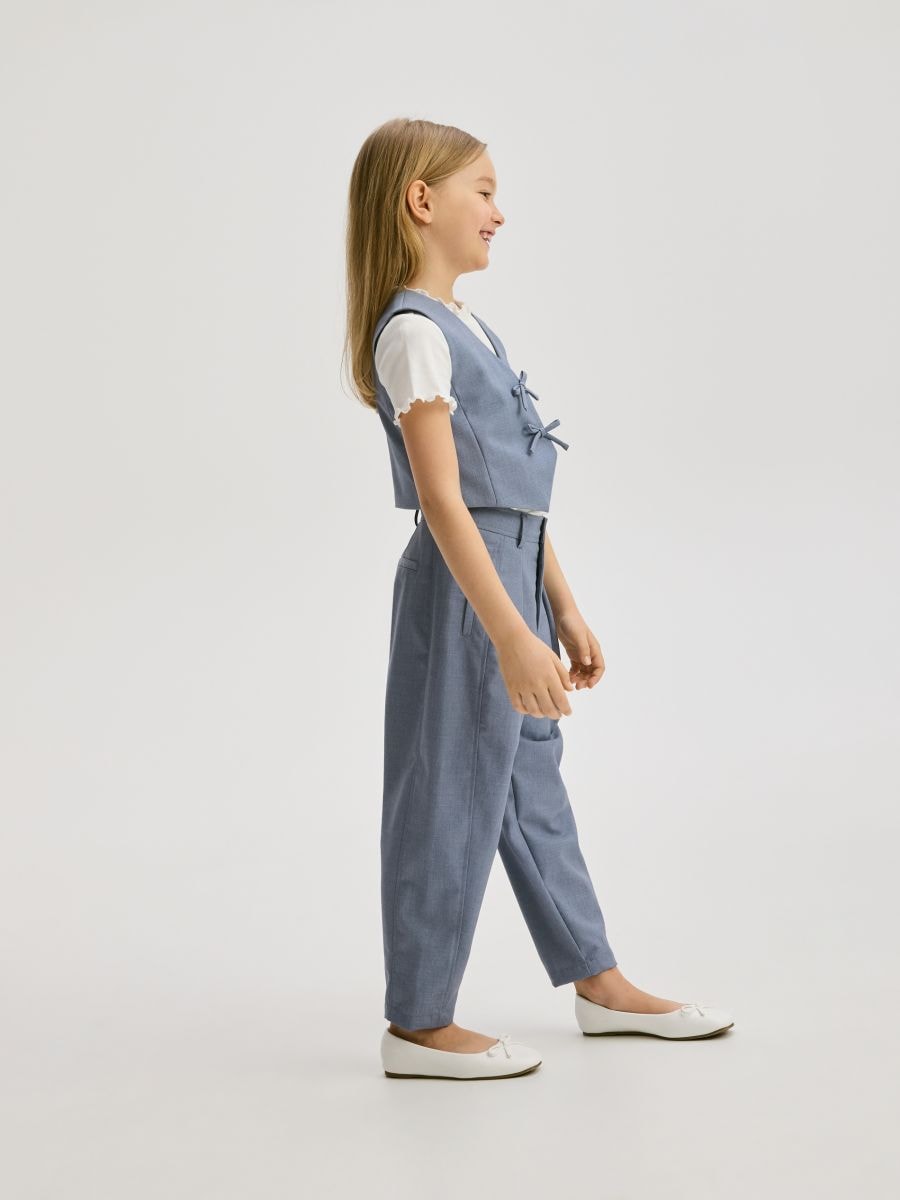 Smart trousers with viscose blend - light blue - RESERVED - 6