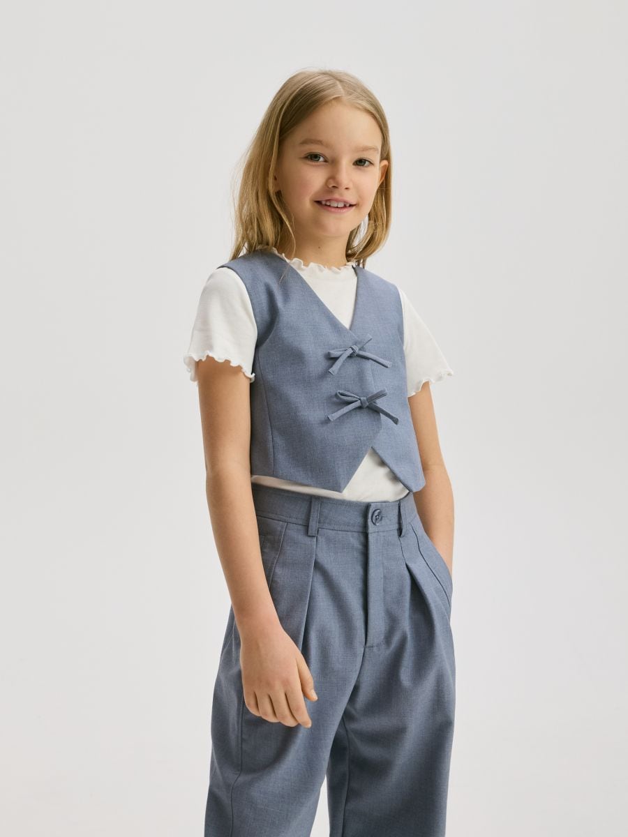 Smart trousers with viscose blend - light blue - RESERVED - 3