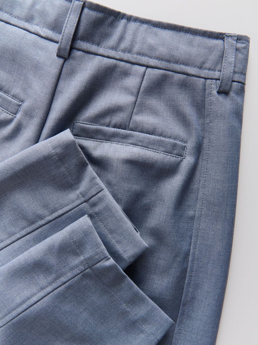 Smart trousers with viscose blend - light blue - RESERVED - 6