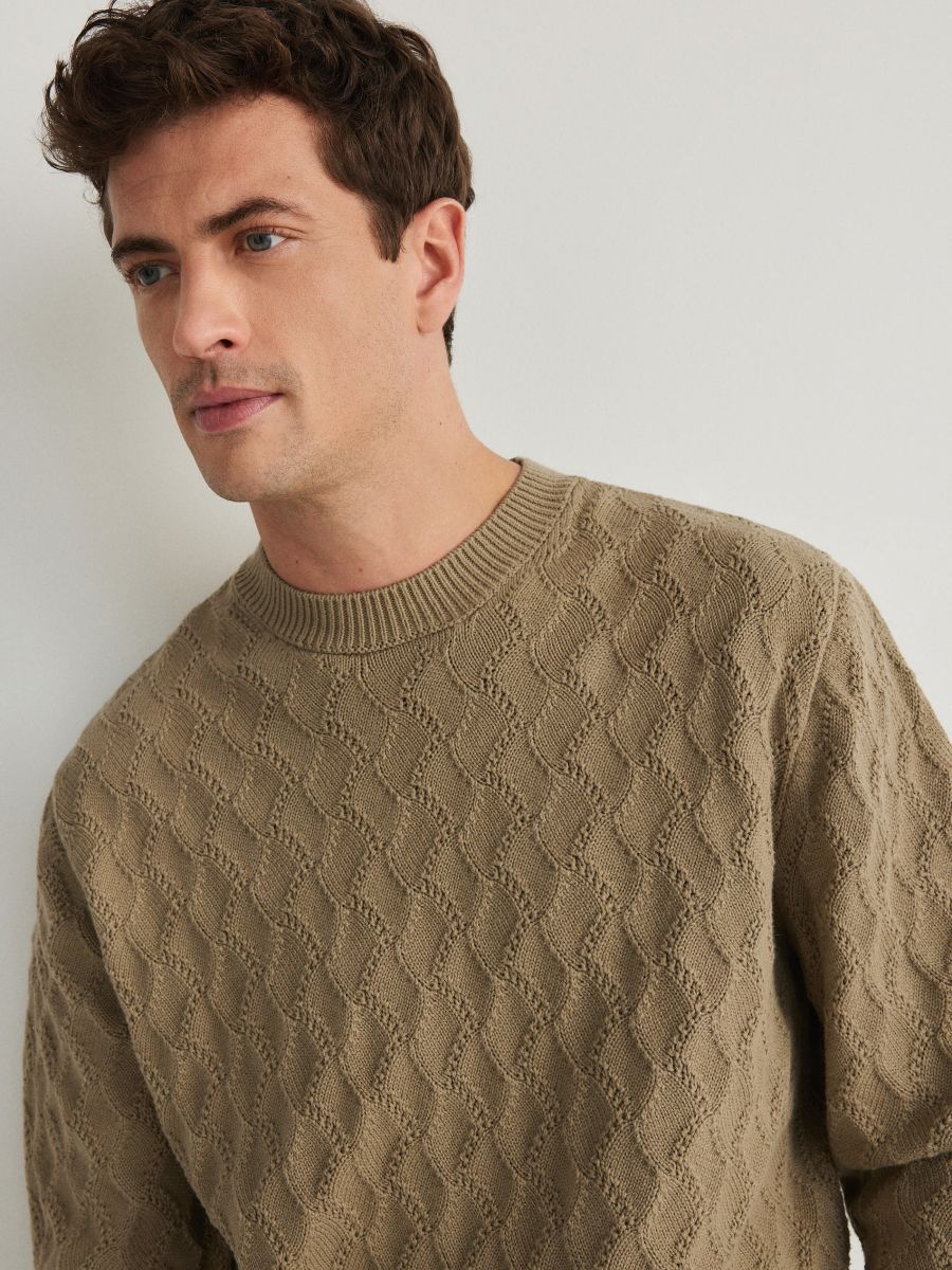 Pull structuré - vert olive - RESERVED - 2