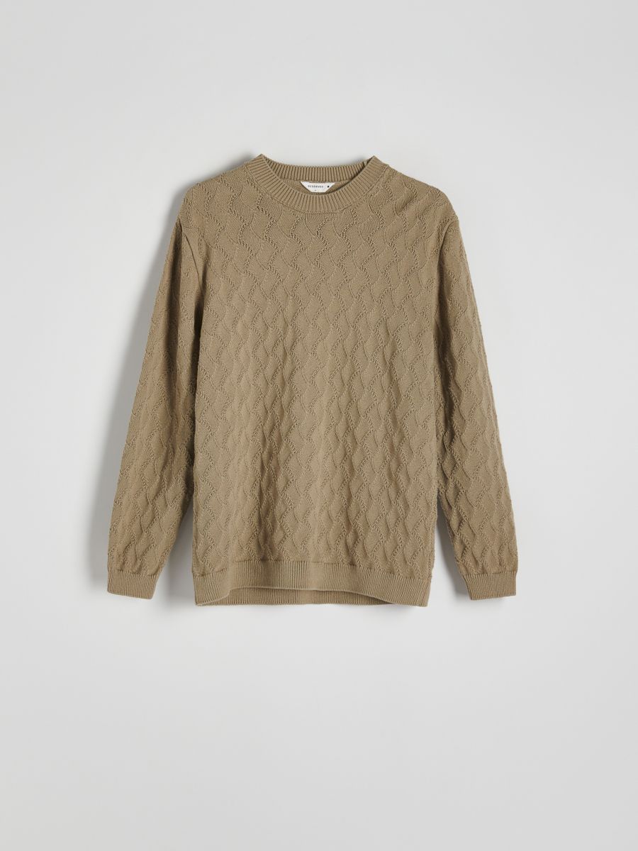Pull structuré - vert olive - RESERVED - 3