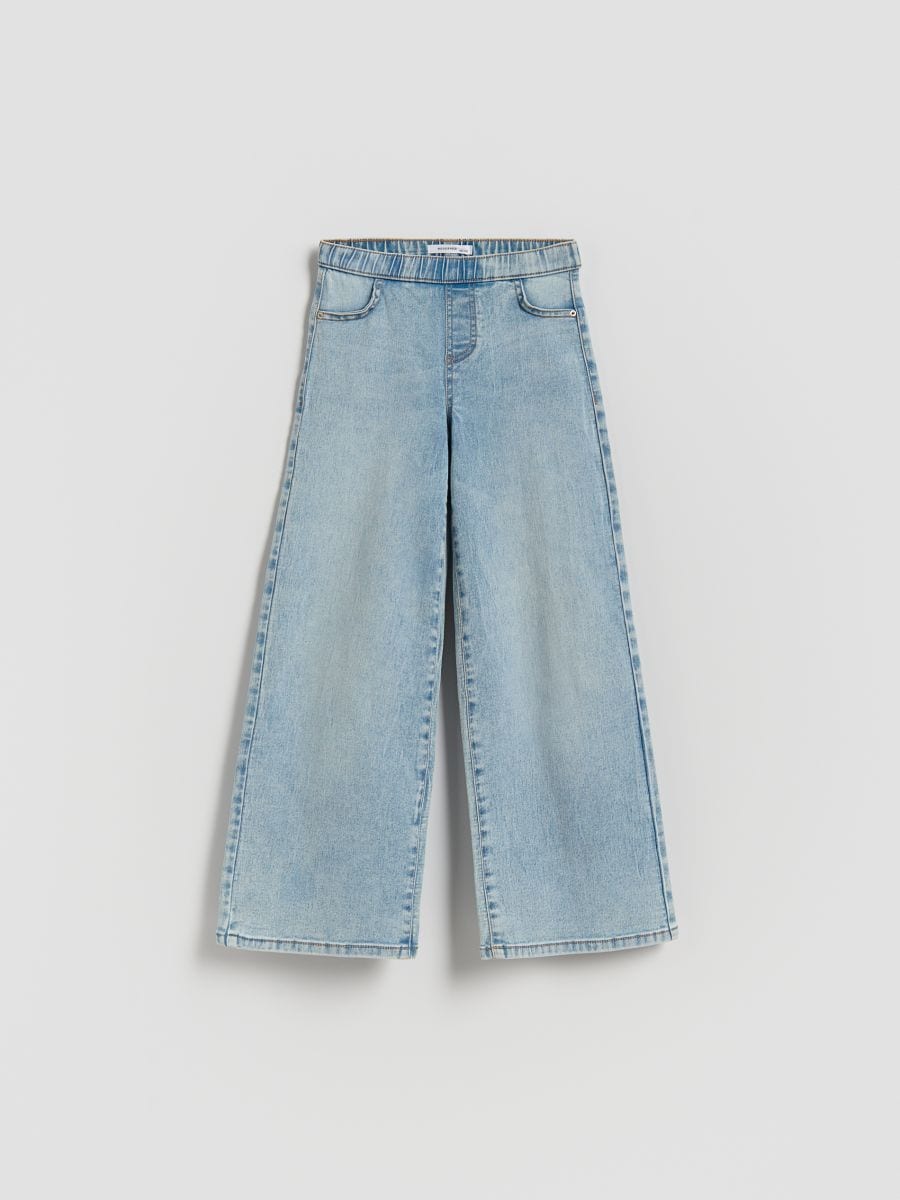 Elastic wide leg jeans - blue - RESERVED