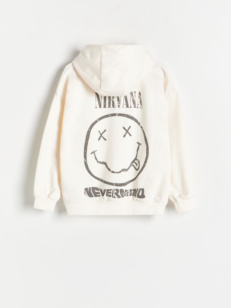 Φούτερ oversize Nirvana με κουκούλα - ΚΡΕΜ - RESERVED - 2