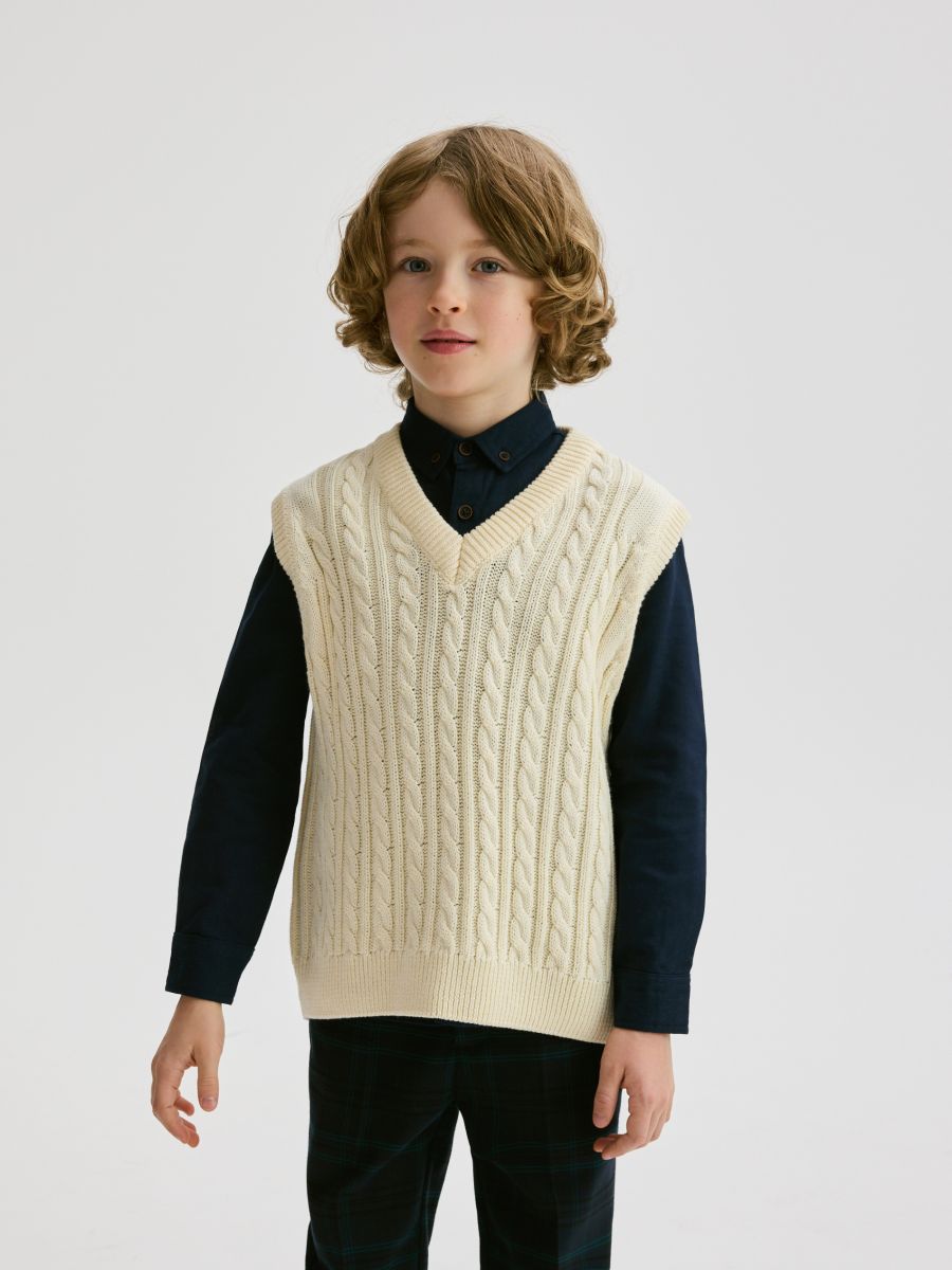Pullunder aus Strickstoff - creme - RESERVED - 5
