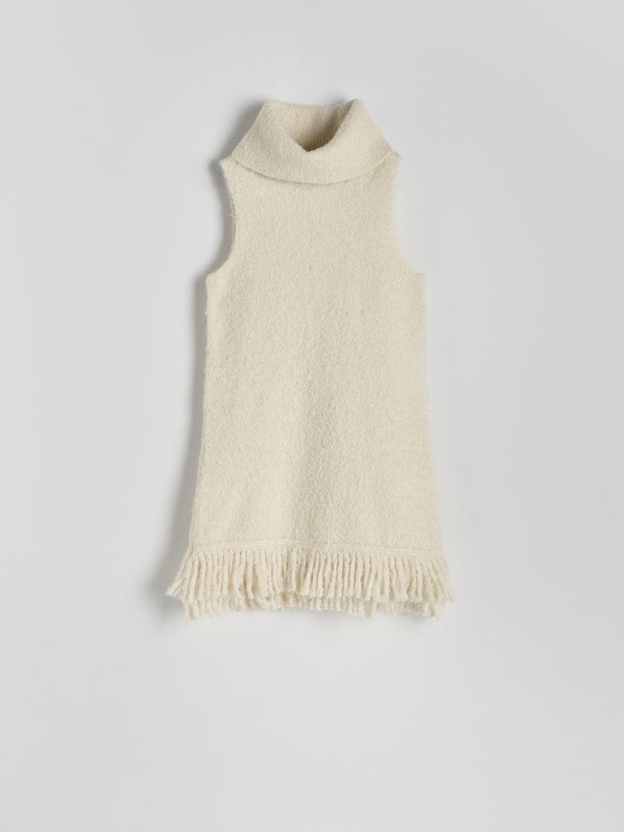 Pull sans manches en mailles à col roulé - nude - RESERVED - 5