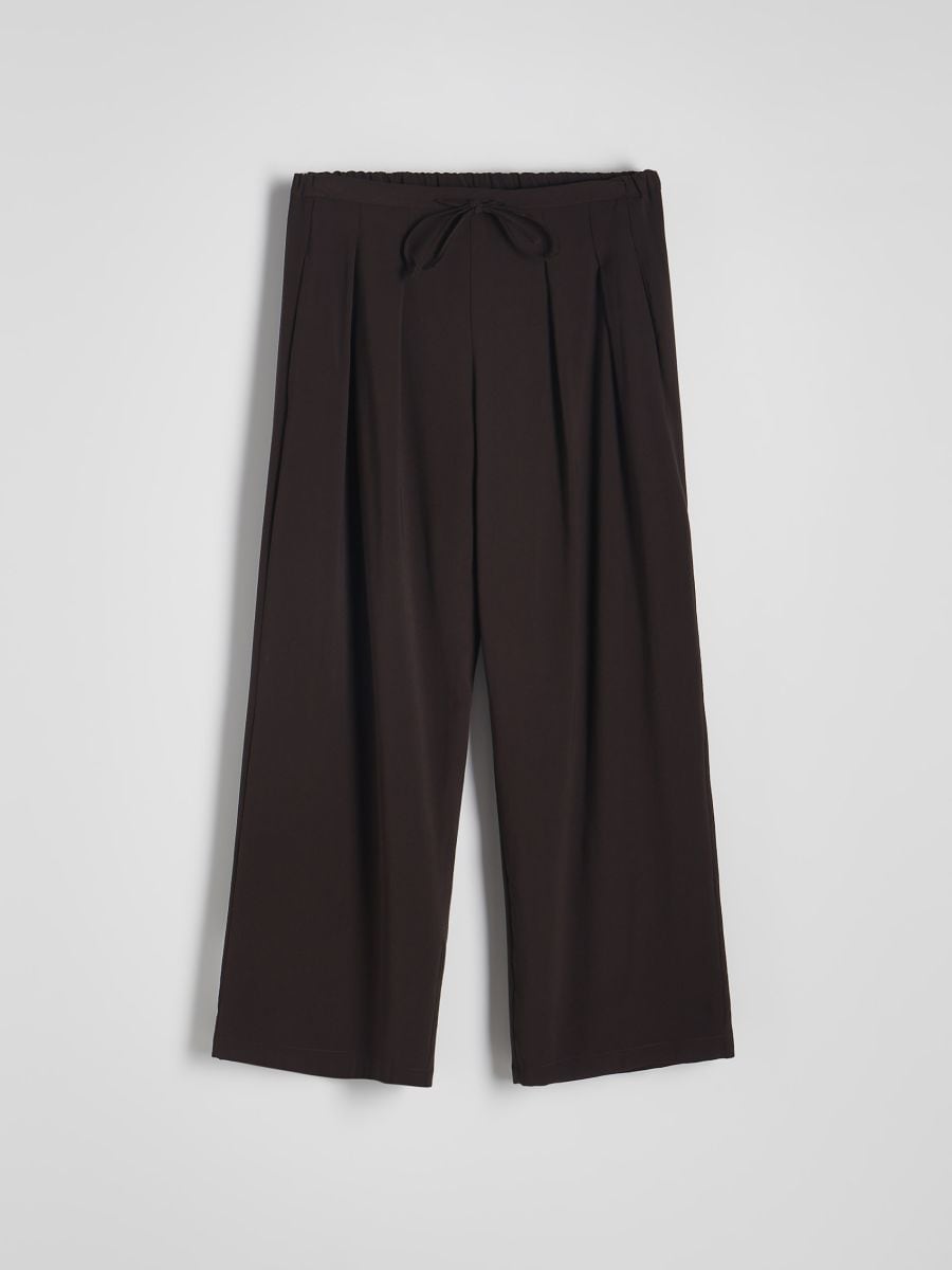Viscose trousers - dark brown - RESERVED - 5
