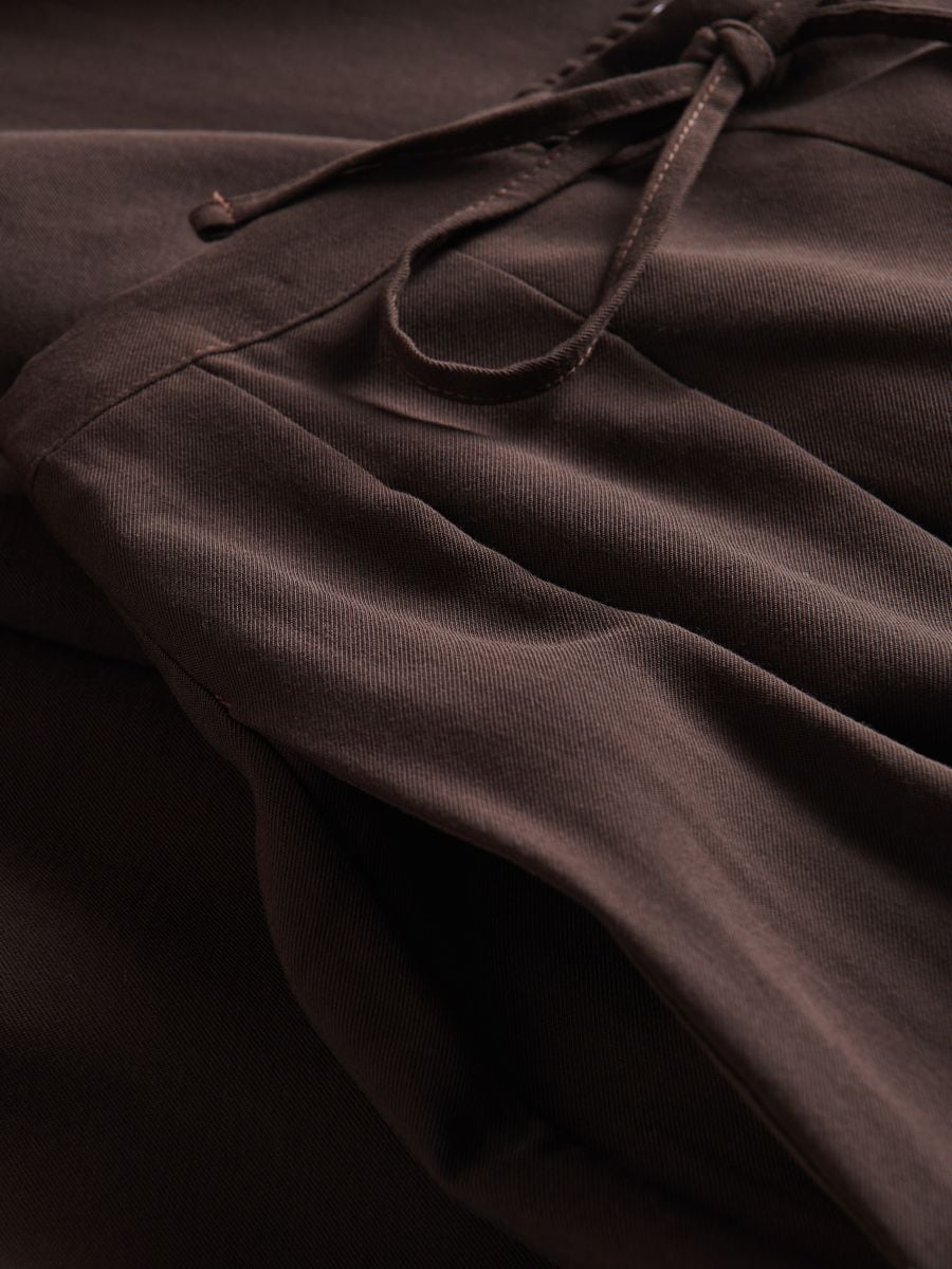 Viscose trousers - dark brown - RESERVED - 6