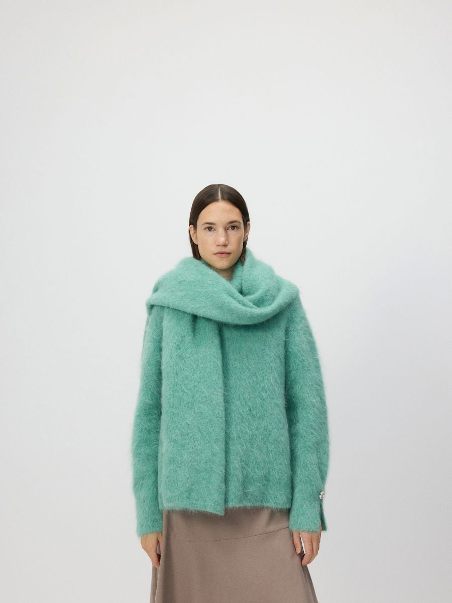 Soft wool blend sweater - mint green - RESERVED - 3