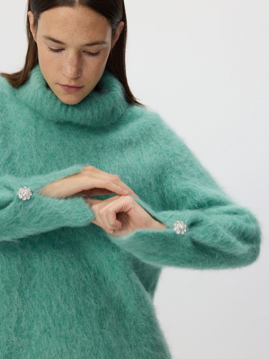 Soft wool blend sweater - mint green - RESERVED - 4