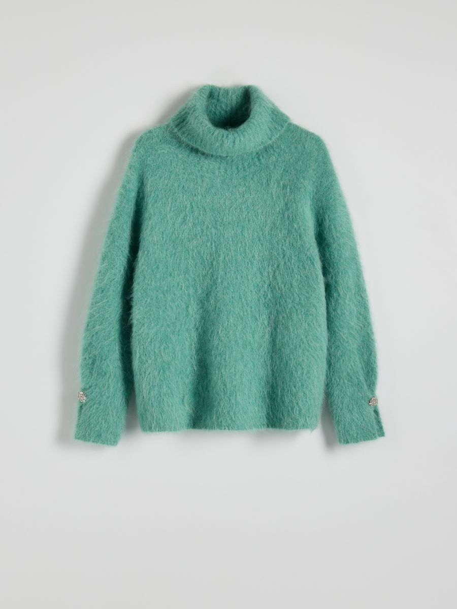 Soft wool blend sweater - mint green - RESERVED - 6