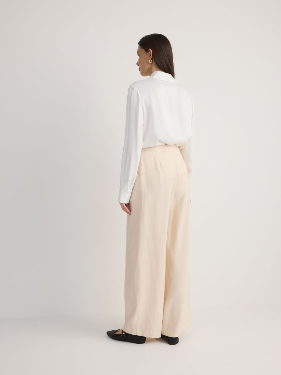 Bundfaltenhose mit weitem Bein - creme - RESERVED - 5