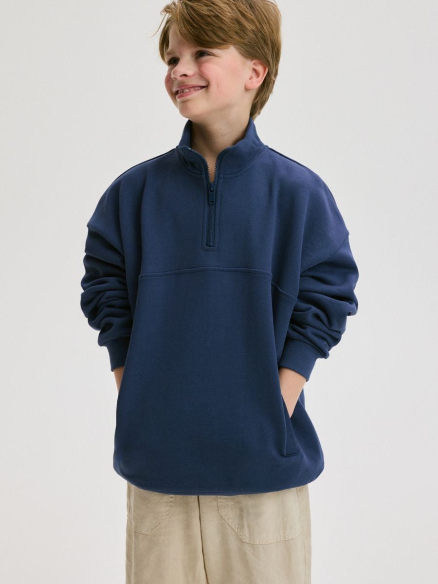 BOYS` JOGGING TOP - blu scuro - RESERVED