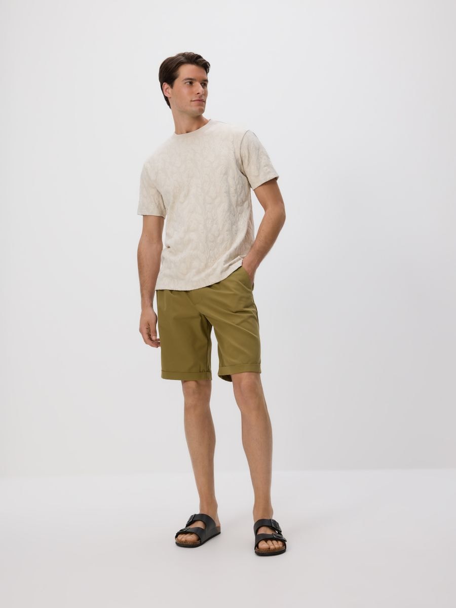 Regular chino šorts - svetlo maslinasta - RESERVED - 2