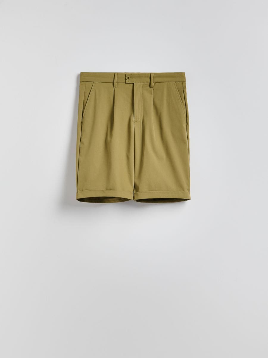 Regular chino šorts - svetlo maslinasta - RESERVED - 4
