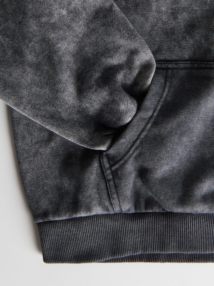 Felpa oversize con effetto slavato - grigio scuro - RESERVED - 3