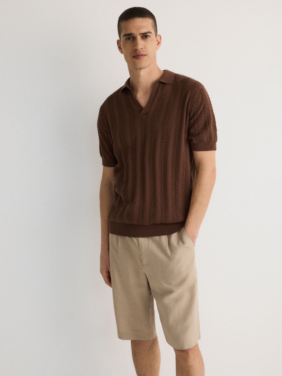 Structural collar jumper - brown - RESERVED