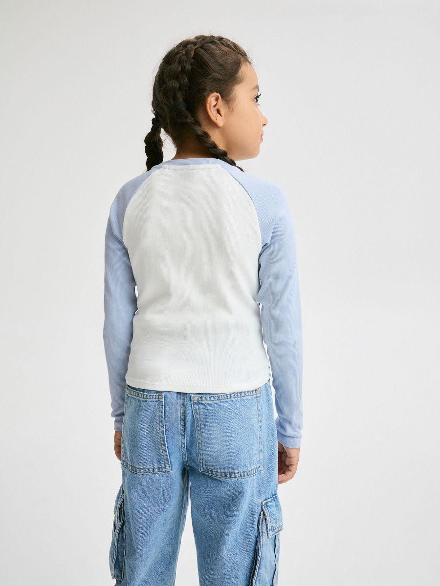 Cotton blouse with print - pale blue - RESERVED - 5